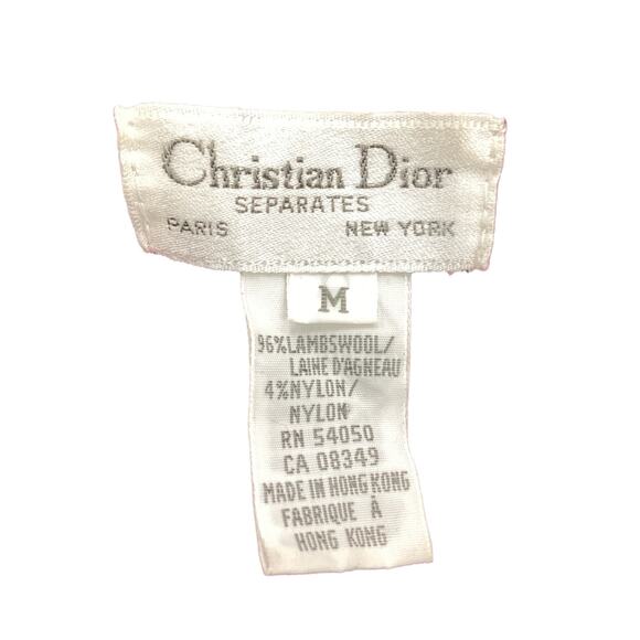 VTG Christian Dior Sweater Women SZ M Crew Neck Leaf Motif 96% Lambswool Purple - Picture 5 of 5